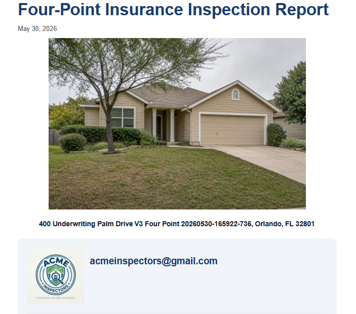 Four-Point Insurance Inspection sample screenshot