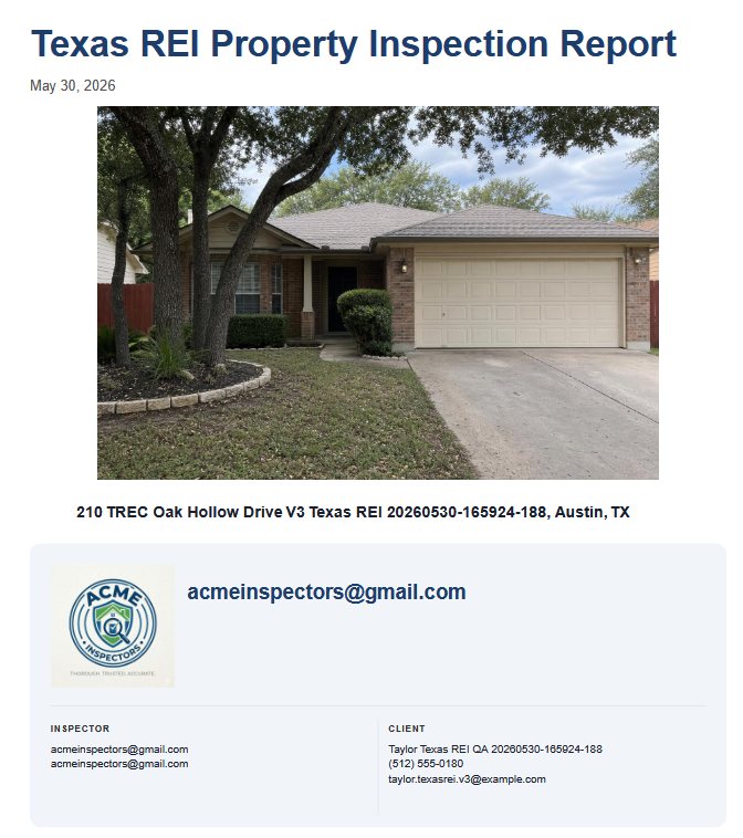 Texas REI sample screenshot 1